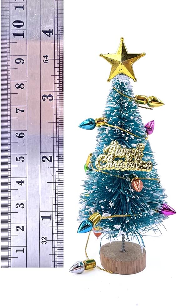 HKLMRO 22Pcs Doll House Christmas Decoration Fake Light String Hat Wreath Mini Tree Gift Boxes Dollhouse 1:12 Toyhouse Miniature Model Pretend DIY Fairy Figurines Garden Hanging Ornaments Party