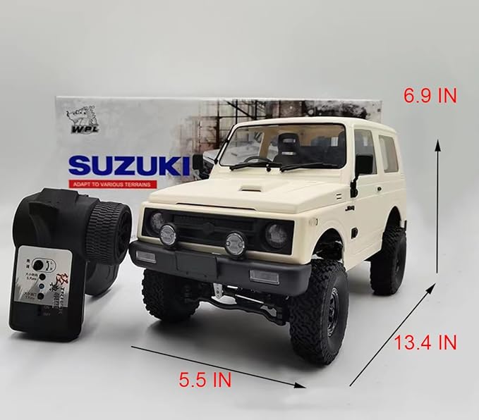 WPL C74 RC Truck 1/10 RC Crawler Off Road Truck 4x4 RC Rock Crawler RTR with Proportional Steering 370 Motor, Counter Rotating Gearbox, Leaf Spring Chassis Hobby Grade Toy