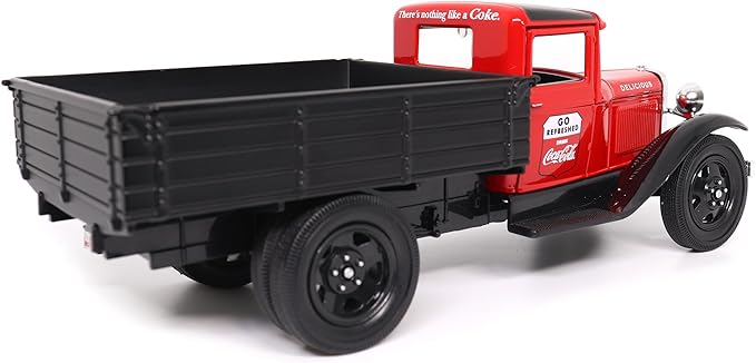 1931 Ford Model AA Pickup Truck Red and Black Go Refreshed - Drink Coca-Cola 1/24 Diecast Model Car by Motor City Classics