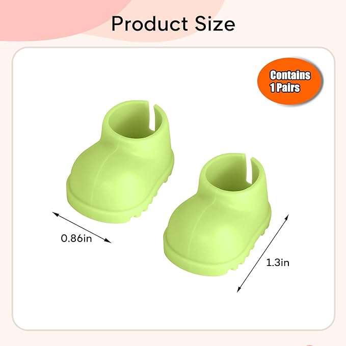 sunla Doll Shoes for 17cm Doll, Cute Mini Shoes Accessories for 17cm Dolls Sitting Standing Series, Silicone Doll Rain Shoes Boots(1 Pair Green)