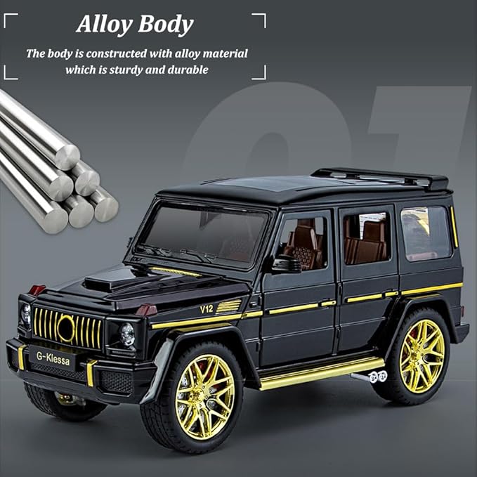 EROCK 1/24 Die-Cast Car Model Collectible Benz G63 AMG Model Car with Lights and Sound, Alloy Pull Back Toy car Toy Vehicle for Adult Boys Girls Gift