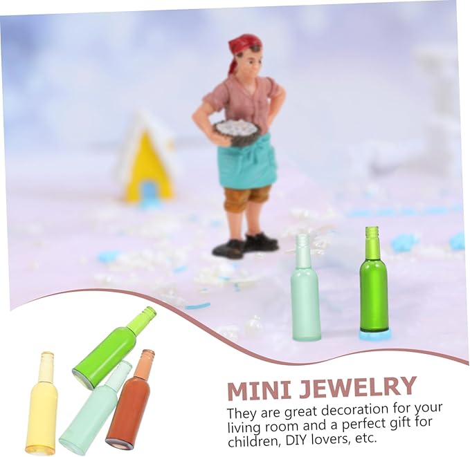 LRXIYODE 24pcs Miniature Wine Bottles for Dollhouse Decor Resin Mini Bottle Models Accessories for Miniature House Scenes and Craft Projects