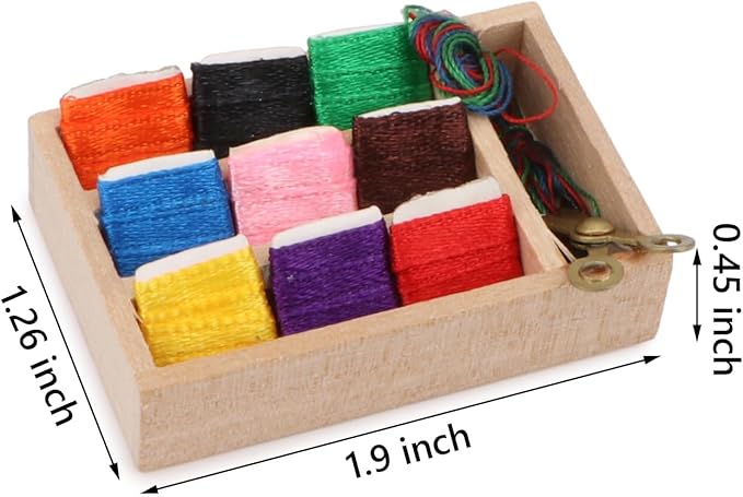 Dollhouse Accessories Miniature Sewing Tool Kit 1:12 Sewing Room Accessories Sewing Basket Simulation Model Dollhouse Decorations (C)
