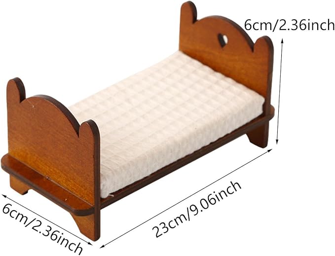 Dollhouse Furniture Miniature Bed 1:12 DIY Scene Decoration Dollhouse Dollhouse