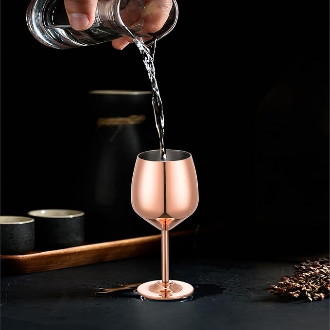 UNISWEET Shot Glasses, 2 oz Shot Glass Set, Stainless Steel Shot Glasses, Mini Wine Glass Perfect for Tasting Brandy,Suitable for family dinner party, party supplies, bar tools, gifts(set of 2)