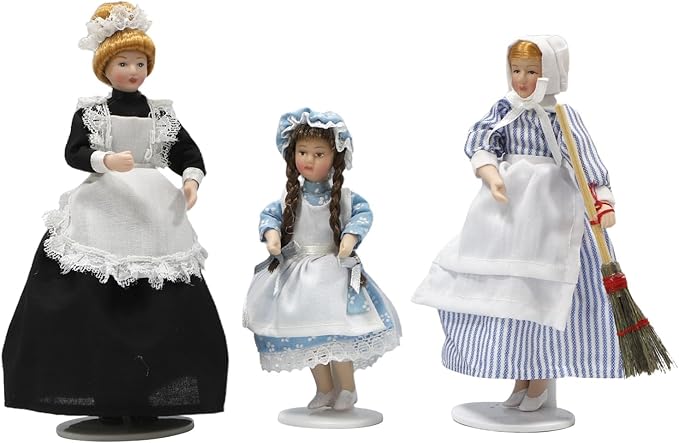iland Victorian Dollhouse People for 1 12 Scale Accessories 6 inch Miniature Dolls for Dollhouse Little People Figures Doll House Set Cute Realistic