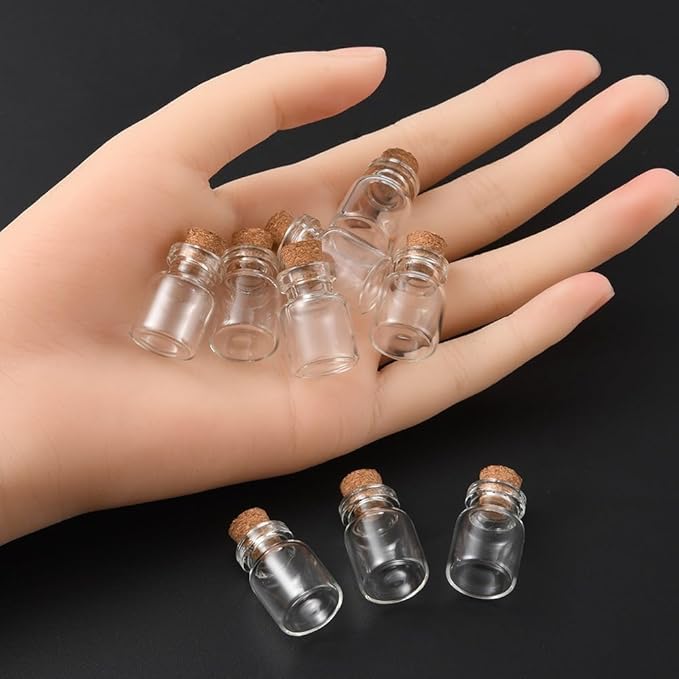 10Pcs Glass Jars, Mini Canister Empty with Cork, 1:12 Scale, Miniature Food Container Set