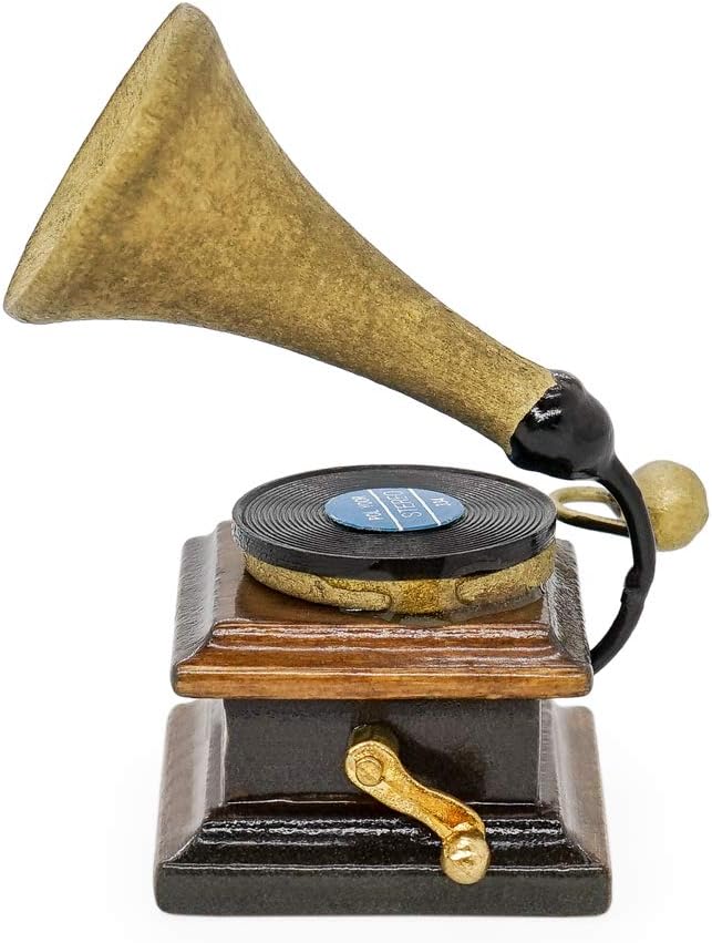 Odoria 1/12 Miniature Record Player Gramophone Dollhouse Victorian Accessories