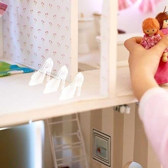 30 Pairs Miniature Crystal Shoe Mini Finger Shoes for Dollhouse Home Wedding Decor Miniatures Ornament