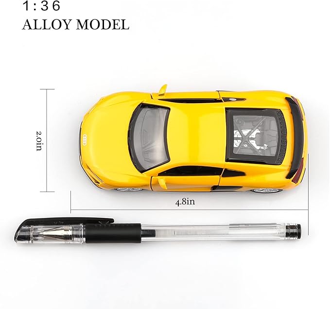 1/36 Scale Audi R8 Diecast Model Cars,Pull Back Vehicles Toy Cars,Cars Gifts for Boys Girls