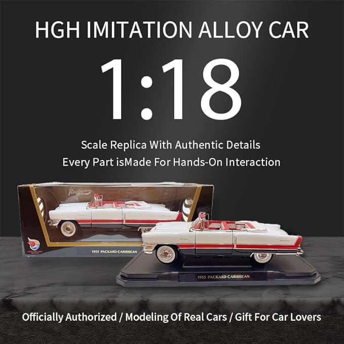 1955 Detroit Luxury Convertible 1:18 Diecast - 352ci V8 Tri-Tone | Opening Doors, Steering Linkage, Premium Gift Box | Ages 14+