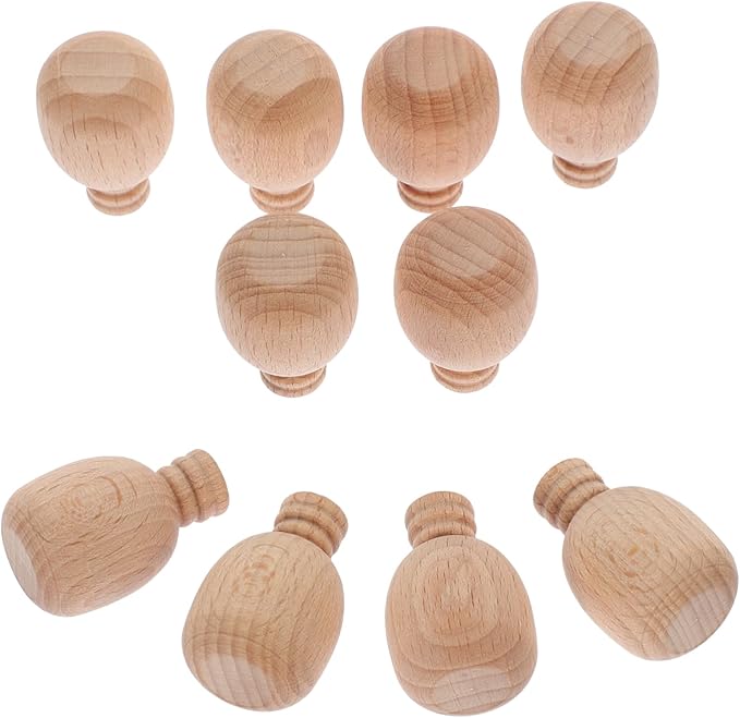 LALAFINA 10pcs Unfinished Wooden Wine Bottle Ornaments Mini Wood Crafts DIY Blank Paintable for Decorative Projects