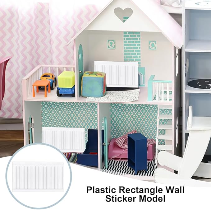 OLYCRAFT 6 Pcs Mini House Wainscoting 1:12 Scale Wainscot Interior Paneling Plastic Miniature Wall Panel Mini Wainscoting Wall Cladding for Minihouse DIY Miniature Ornaments for Miniatures Scene Model