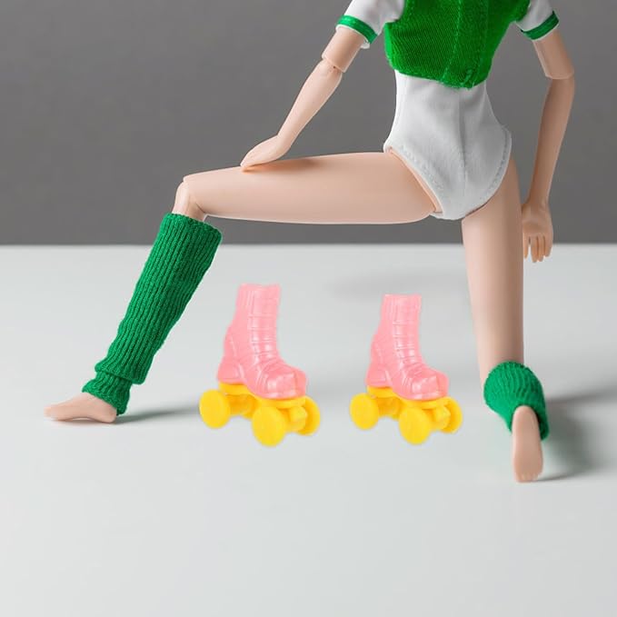 Gatuida Cute Doll Ice Skates 10pcs Mini Roller Skates DIY Decor for Dollhouse Miniature for Boys and Girls