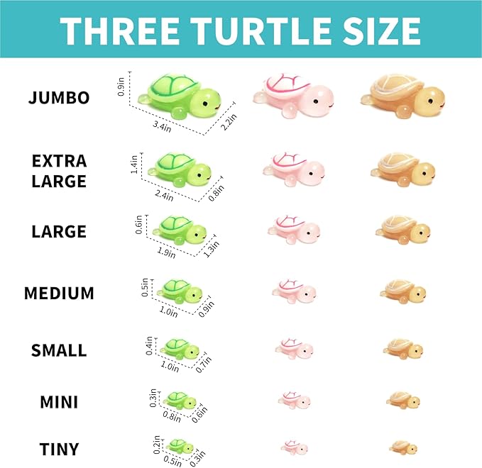 100 Pcs Mini Luminous Resin Turtles Figures Sea Crafts Glow in The Dark Bulk Plastic Ocean Animals Figurines to Hide 10 Colors Dollhouse Garden Aquarium Micro Landscape Decor