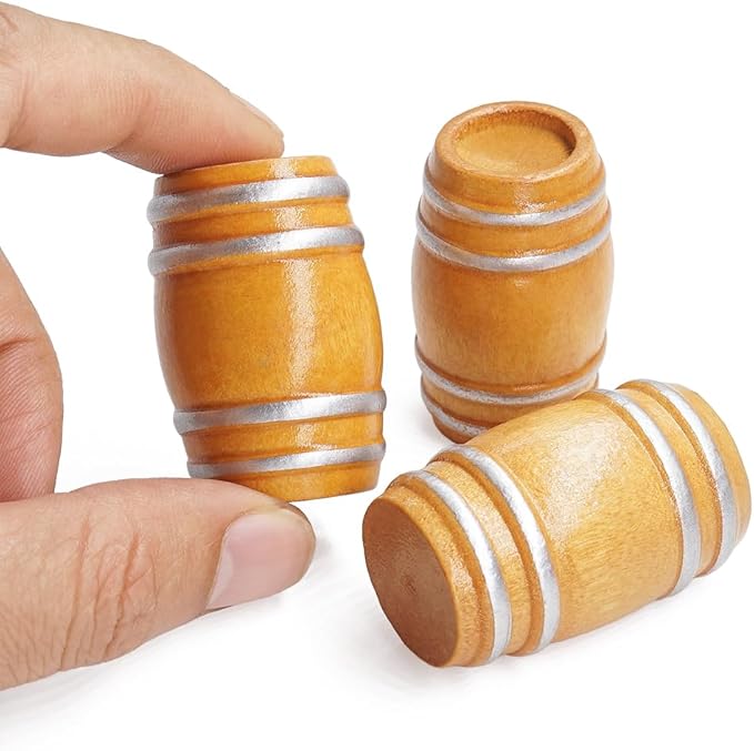 Odoria Dollhouse Beer Barrel Miniature: 1/12 Scale Aging Wine Whiskey Barrels for Rustic Garden Farmhouse Vintage Restaurant Bar - Mini Drinking Liquor Alcohol Props DIY Craft 3Pcs