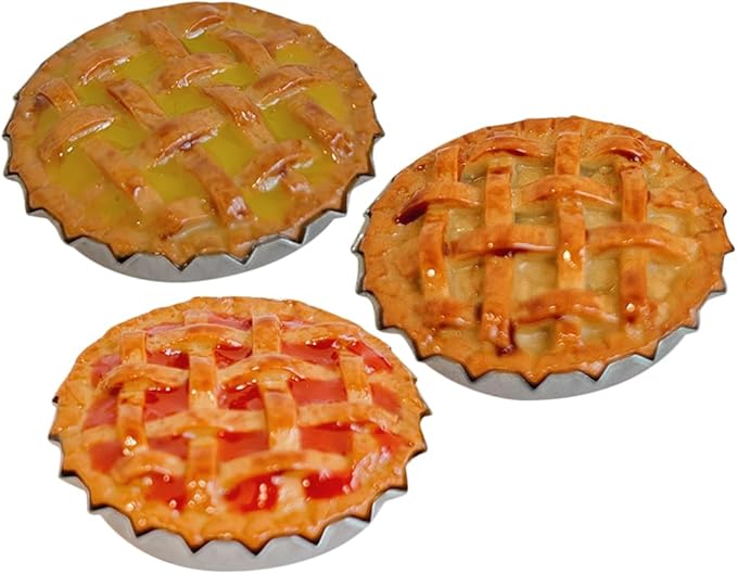 LUOZZY 3pcs Miniature Food Model Lifelike Dessert Model Doll House Pies Miniature Desserts Accessories