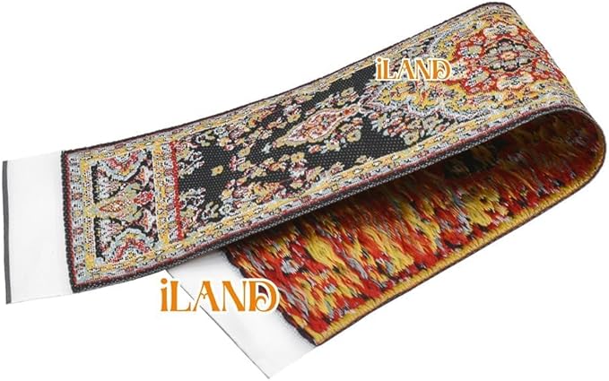 iLAND Miniature Dollhouse Accessories Victorian of Woven Dollhouse Rug 9.4” x 5.7” 9.2" x 1.8" for Dollhouse Furniture on 1/12 Scale and Dolls 3” - 12” (2pcs Time)