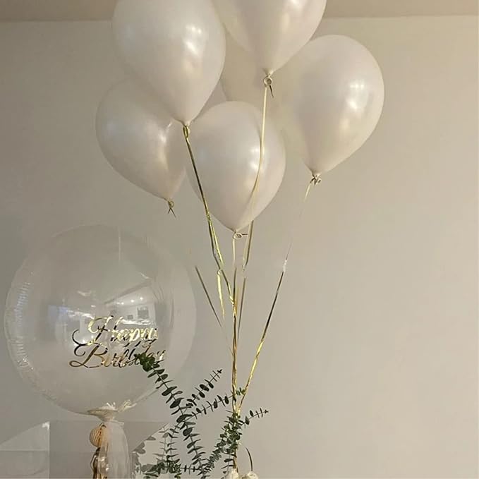 5 inch Pearl White Balloons, 100 pcs Mini White Party Balloons small Latex Balloons for Birthday Wedding Baby Shower Decorations (Pearl White)