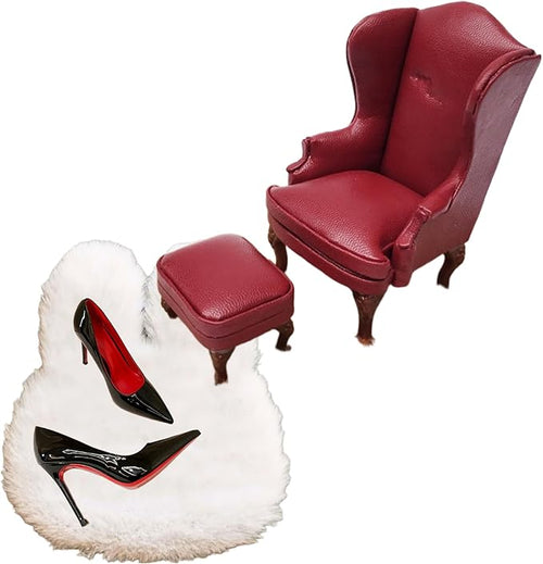 1:12 Scale Miniature Dollhouse Rabbit Rug – Soft White Faux Fur Carpet, Cozy Bedroom & Living Room Accessory for Dollhouse Decoration, Mini Scene Layout, DIY Display & Micro Landscape Décor (B)
