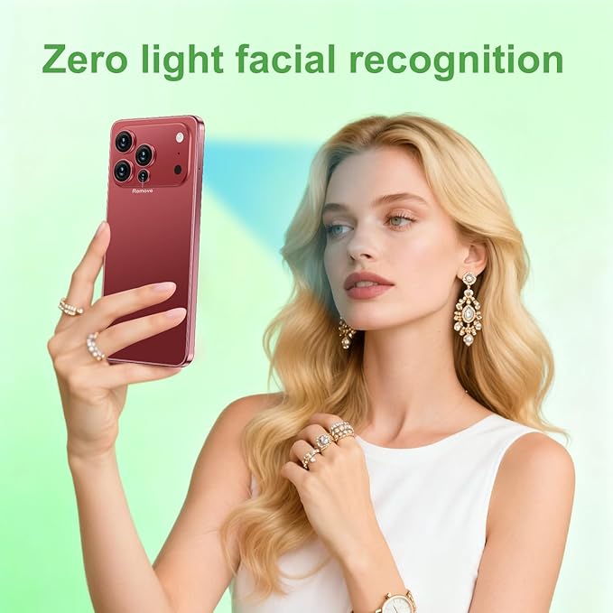 Huness I17PROMAX Smartphone Unlocked Cell Phone,6.99" HD Screen Unlocked Phone,16+512GB Android 15 Battery 7000mAh,Face ID/Dual SIM/5G/Fingerprint Button Unlock/Photos/GPS (Wine Red, 16+512G)