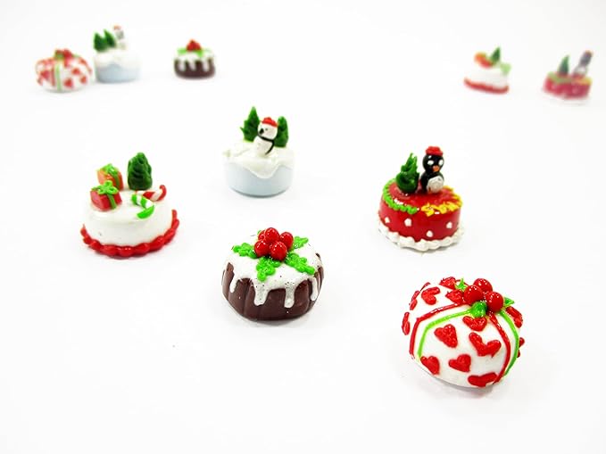 Dollhouse Miniature Food 5 Mini Christmas Cake 1.5 cm Seasonal Bakery 16114