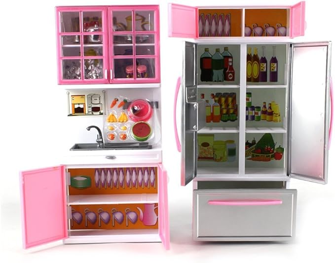 'Deluxe Modern Kitchen' Battery Operated Toy Kitchen Playset, Perfect for Use with 11.5" Tall Dolls