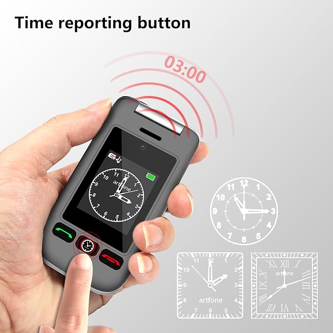 artfone G6 Pro Grey - 4G LTE Flip Phone Unlcoked丨Cell Phone for Seniors丨2.4" Dual-LCD丨SOS Button丨Loud Speaker丨Camera丨Charging Dock丨Talking Clock丨Speed Dial丨 Hands-free丨Dumb Phone丨Caller-ID丨Large Fonts