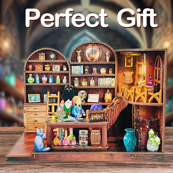 DIY Miniature Dollhouse Kit, Tiny House Kits with Furnitures, Mini House Making Kit to Build for Adults, Hobby Craft Gift for Christmas Day, Magic Labs