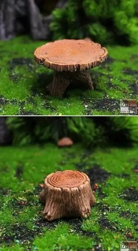 5Pcs Miniature Table and Chairs Set, Fairy Garden Accessories Outdoor Mini Resin Furniture Ornaments Kit Micro Landscape Decor for Dollhouse Succulents Home DIY Craft Gift