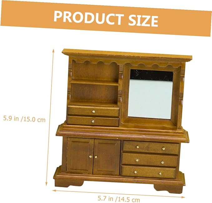 Uonlytech Lovely Miniature Dollhouse Dresser Decorative Furniture for DIY Mini House Landscaping Scene Bright Color Adorable Scale Accessory for Creative Home Decor