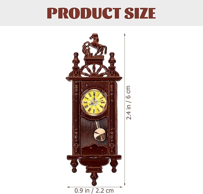 STOBOK Dollhouse Miniature Wall Clock Mini Clock Model for Photography Props Dollhouse Furniture Accessories