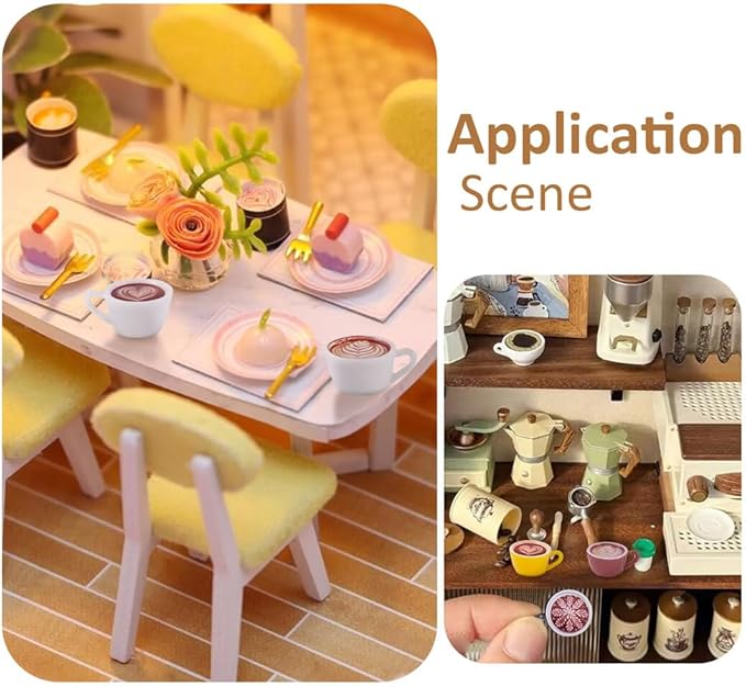 24Pcs Resin Coffee Cup Decorations Micro Landscape Dollhouse Decorations 6 Colors Coffee Cup Model with Latte Art Ornaments Imitation Food Drink Cabochons 26x20mm