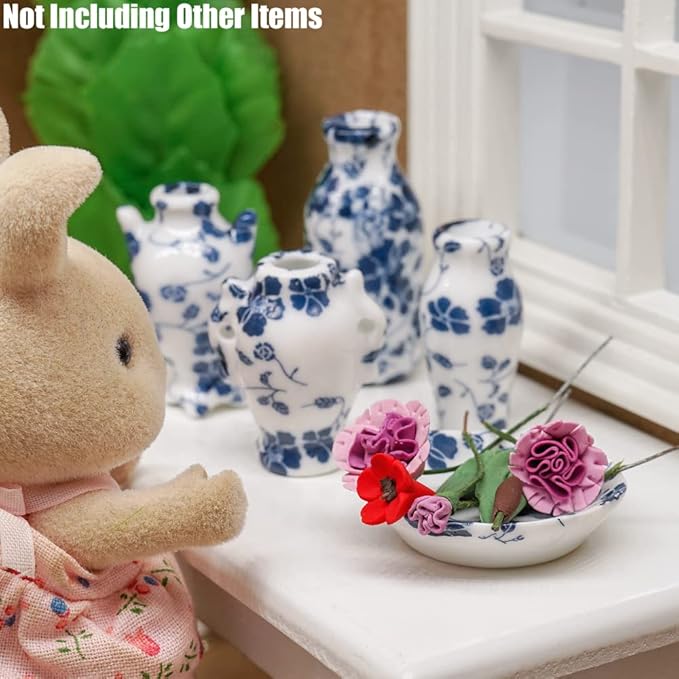 Odoria 1/12 Miniature Vases 7Pcs Dollhouse Decoration Accessories