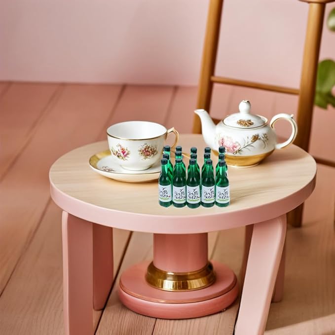 Totority Mini Korean Rice Wine Bottles Realistic Simulated Soju Bottles with Cork for Dollhouse Mini House D Cor Photo Props and Desktop Decoration