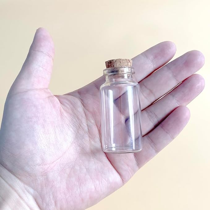 9 pcs 25ml Small Glass Bottles with Cork Stopper,Spell Jars,Decorative Bottle,Vials Jars,Wishing Bottle 30x60mm(1.18x2.36inch)