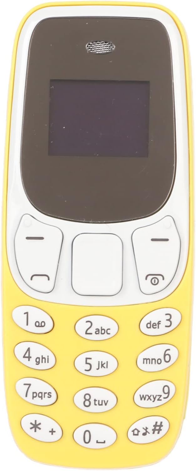 Heayzoki Mini Smartphone, Unlocked Mobile Phone, Dual SIM Hands BT Dialer GSM 2 in 1 Smallest Phone, Low Radiation Music Player with Voice Changer (Yellow)