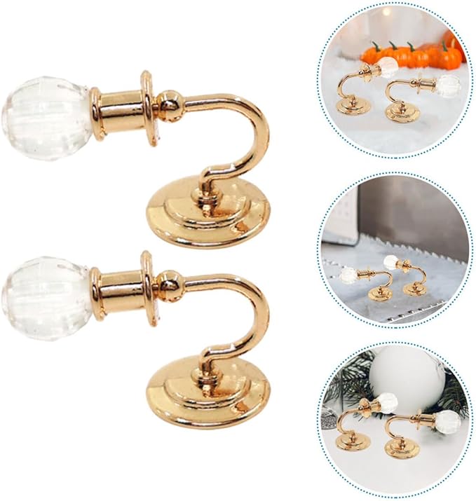 1 Pair Miniature Wall Light Decor of Stylish Dollhouse Lamps for Scene Decoration DIY Mini Model Design Fine Craftsmanship Present for Mini House Enthusiasts