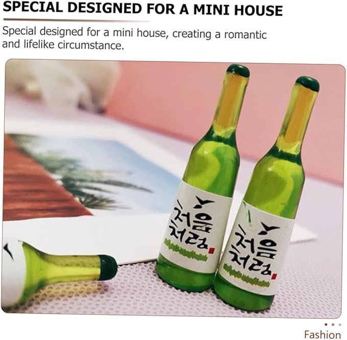 CHICAMPERA 12pcs Miniature Wine Bottles Decor Mini Rice Wine Bottles for Dollhouse Micro Landscape