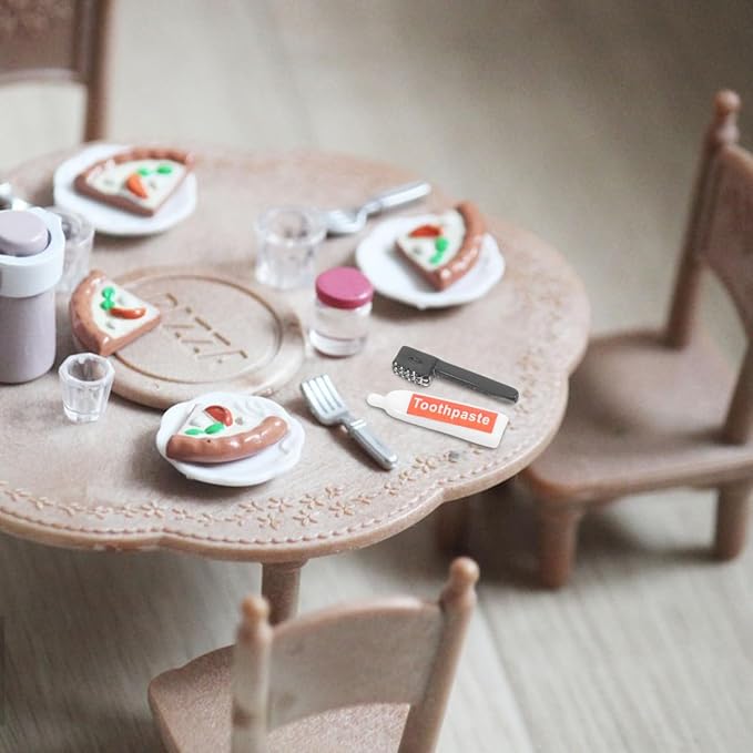 Lurrose 10pcs Simulation Toothpaste Toothbrush Mini Doll Dolls House Miniature Scene Model Charm for Crafts Making Mini Decor Phone Case Accessories Household Epoxy Hair Accessories