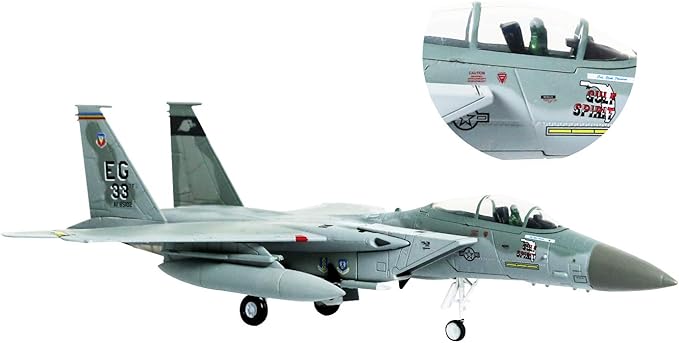 HANGHANG 1/100 Scale F-15 Eagle Fighter Attack Plane Metal Fighter Military Model Fairchild Republic Diecast Plane Model for Commemorate Collection or Gift