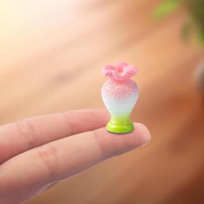 Mini Fancy Vase Resin Silicone Molds 3D Simulation Miniature Plum Vase Epoxy Casting Molds for DIY Micro Resin Dollhouse Fairy Garden Landscape Tiny Things Display Decor