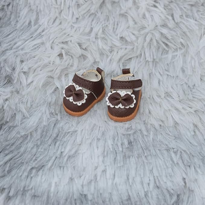 Compatible with Labubu Doll Shoes for 17cm Doll,Shoes Used for Labubu Accessories(GZA-Brorn)