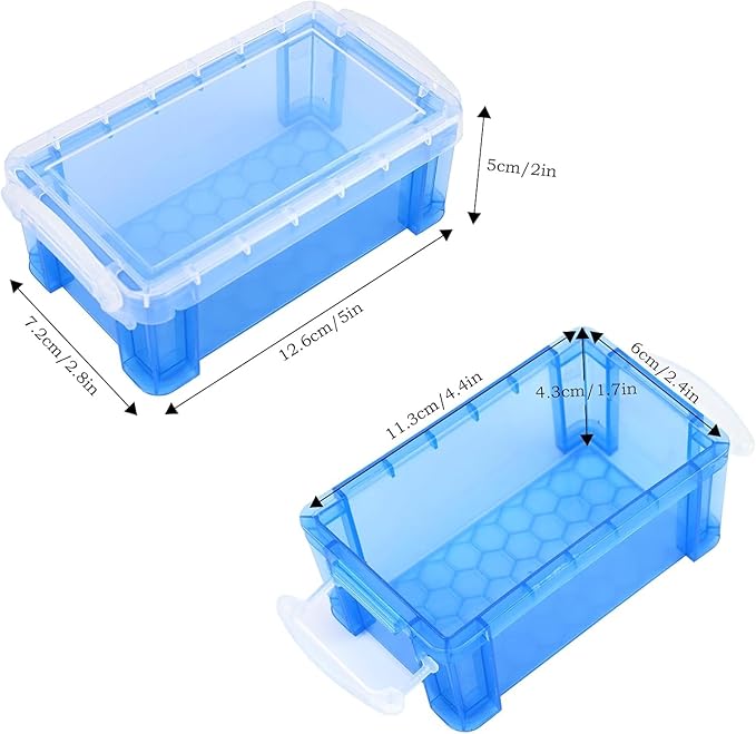 12 PCS Small Storage Containers with Lids, 5" X 2.8" X 2" Stackable Small Plastic Box, Colorful Mini Plastic Storage Box for Jewelry Beads Crafts Items Accessories