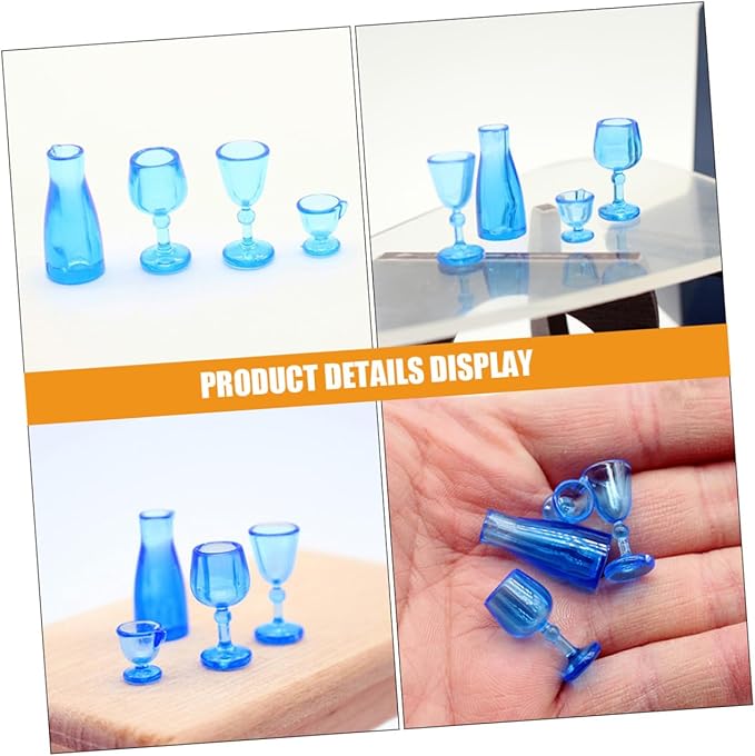 ORFOFE 4pcs Miniature Wine Cups Set Realistic Tiny Drink Accessories for Dollhouse Garden Decor and DIY Crafts Safe Material Lightweight Design