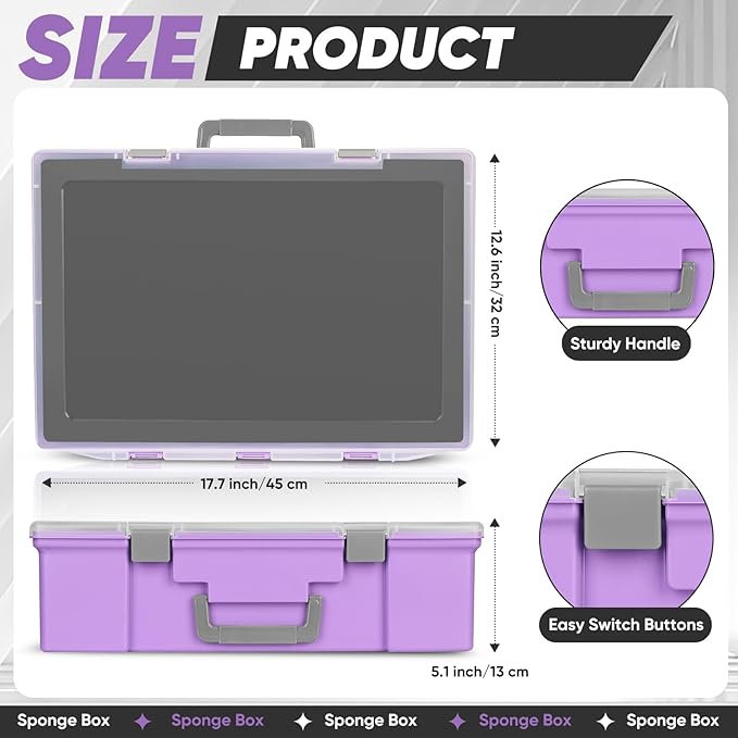 Miniature Storage Carrying Figure Case - 120 Slot Figurine Minature Carrying Case with 3 Foam Layer for Miniatures Compatible with 40k, DND & More (Purple)