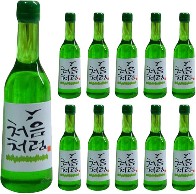 Korean Soju Model - 15PCS Wine Bottles Tiny Korean Wine Bottle Miniature Mini Models Drink for Miniature Tiny House Mini Stuff