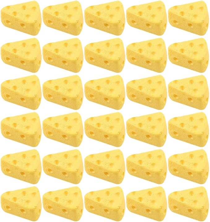 Toddmomy 40Pcs Miniatures Food Cheese Mini Plastic Fake Cheese Models Mini Simulation Food Model for Dollhouse Kitchen Decoration DIY Accessory