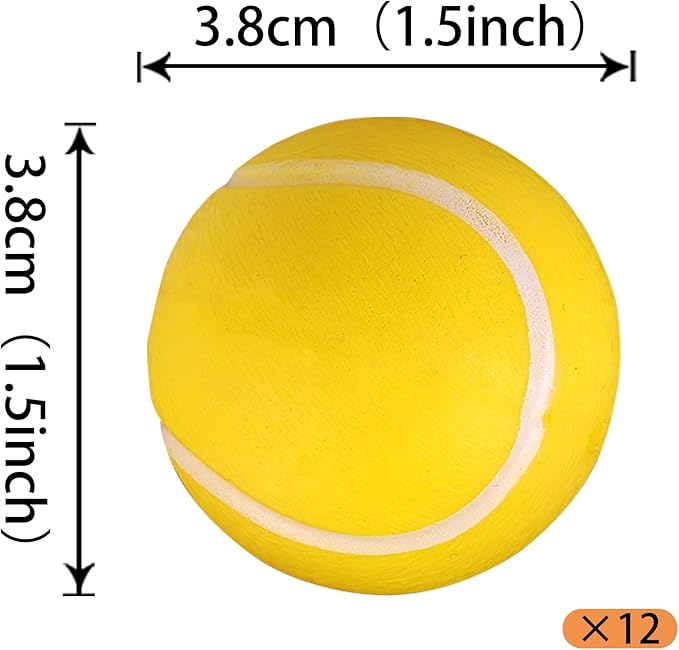 Rsstarxi 12 Pack 3D Tennis Cupcake Toppers Tennis Ball Cake Toppers Decorations for Sports Tennis Theme Baby Shower Kids Birthday Party Cake Decorations