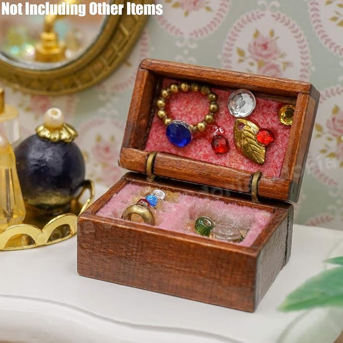 Odoria 1/12 Miniature Jewelry Box Dollhouse Decoration Accessories, A